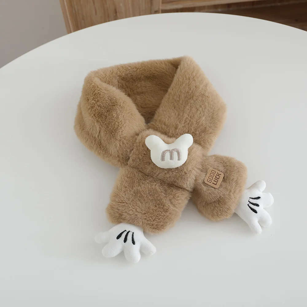 Leuke Minnie Mouse pluche sjaal Winter warm Cartoon Anime sjaal verdikte sjaal gevuld zacht voor kinderen verjaardagscadeau