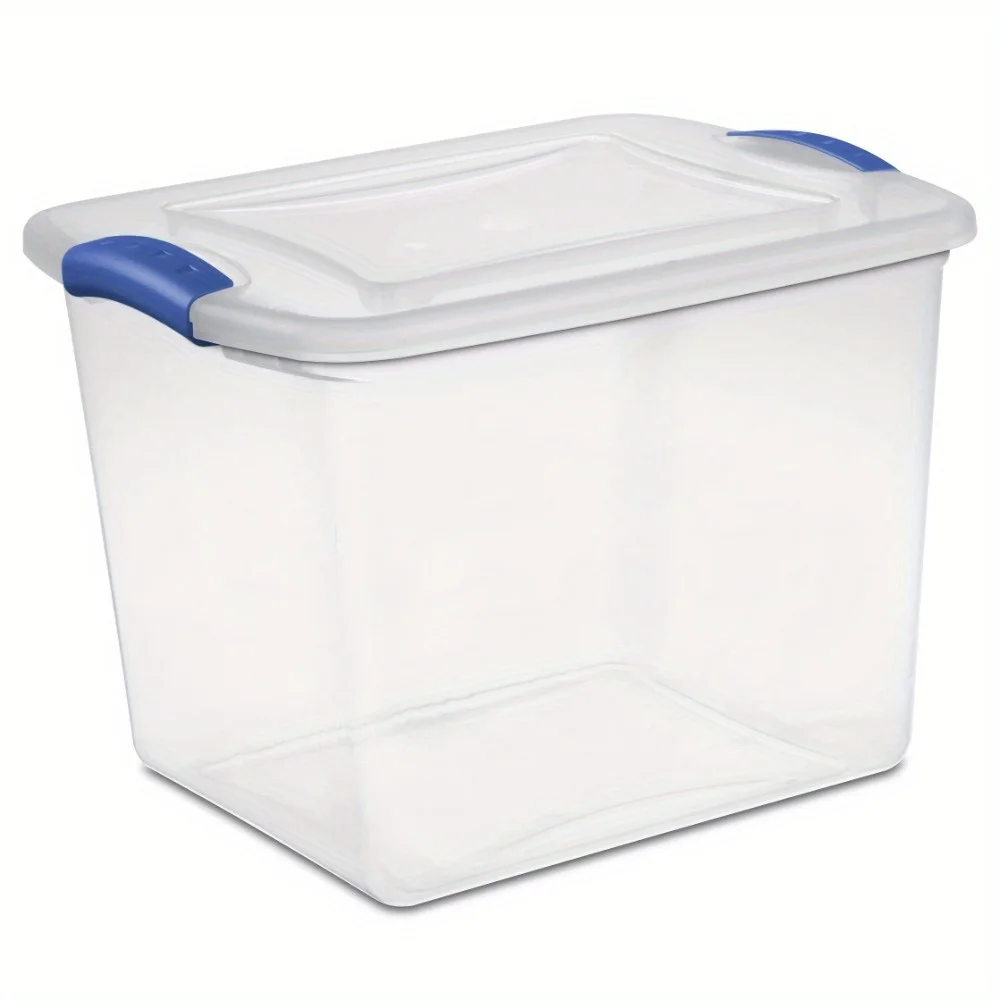 

27 quart lockable storage box, multi-purpose storage, classic and versatile, transparent and visible, convenient and durable