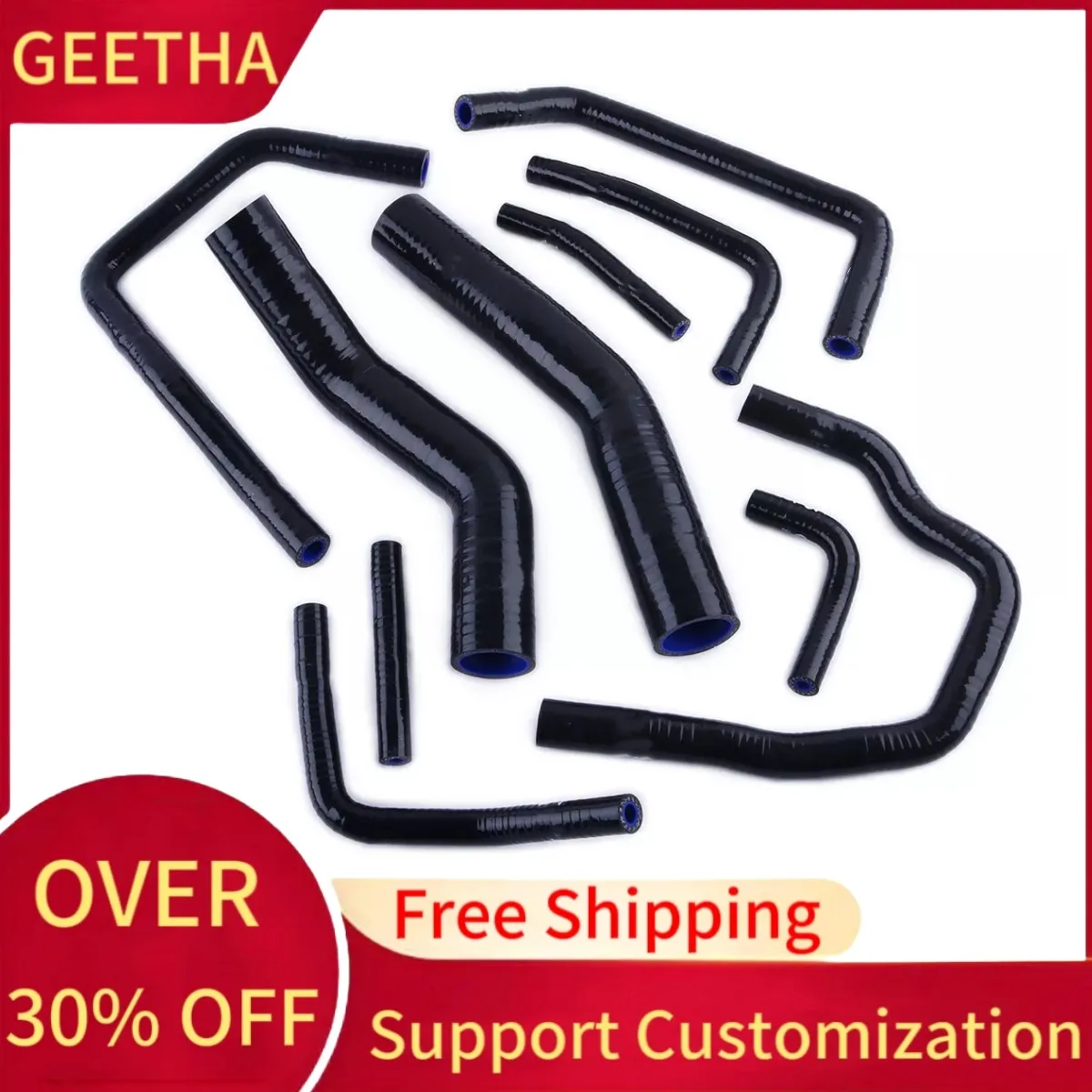 

For 1990 1991 1992 1993 1994 1995 1996 1997 Toyota Land Cruiser HDJ80 1HD-T 4.2L Diesel Silicone Radiator Coolant Hose