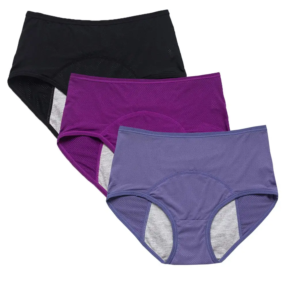 

FASHION Women Mesh Holes Breathable Leakproof Period Panties Mulit Pack US Size