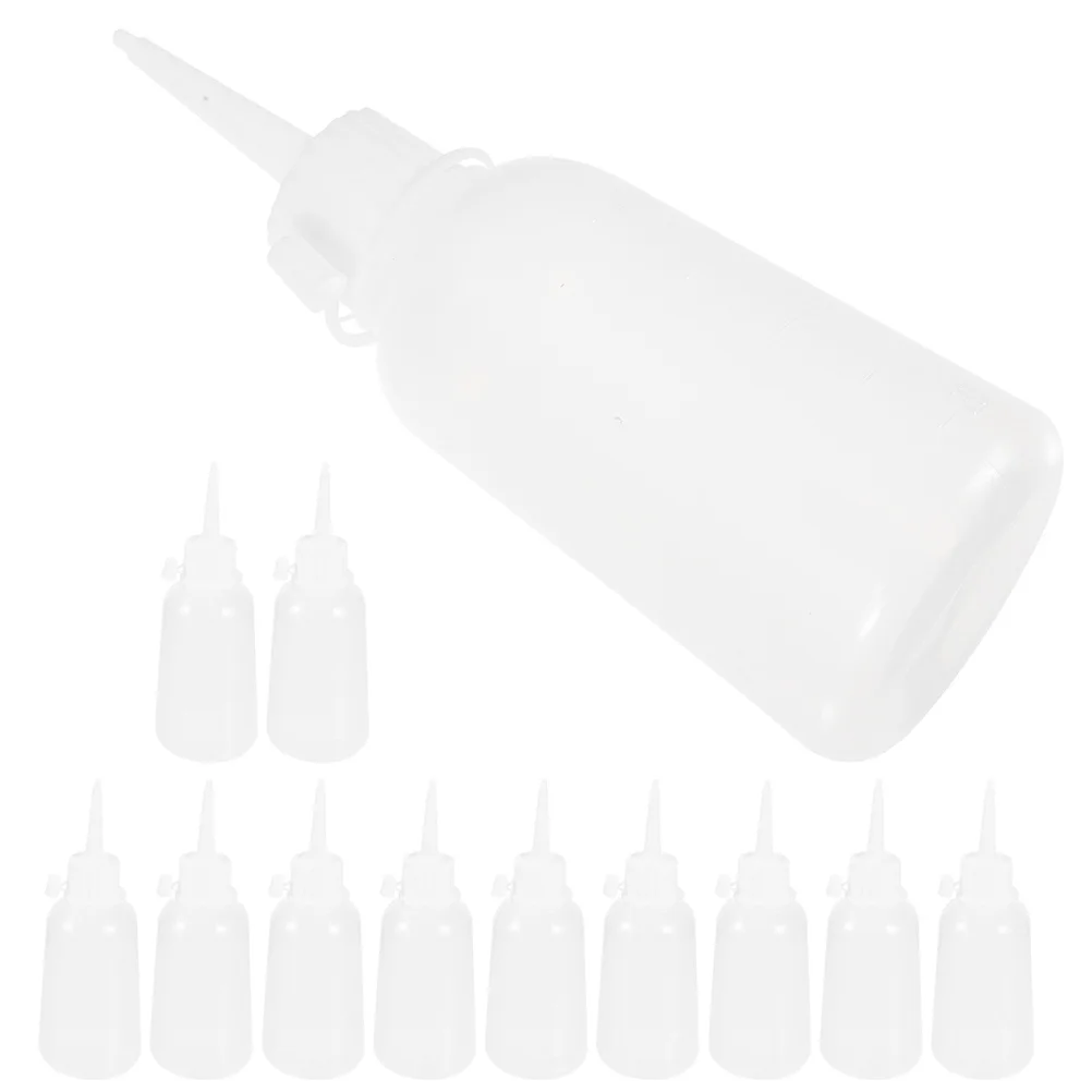 

12pcs 100ml Plastic Pointed Mouth Bottles Glue Dispensing Squeeze Reusable Applicator Needle Tip Containers Packaging