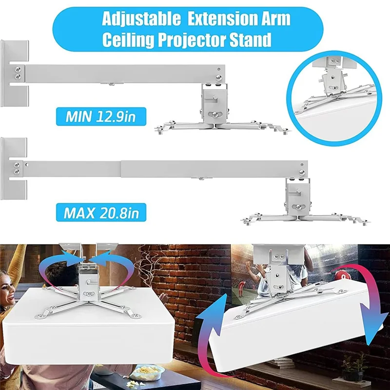 ABZW Universal C6 C2 C3 TD96 TD97 proyector soporte de montaje en pared de techo soporte colgante YG650 C6 M19 K25 soporte de proyector blanco Du