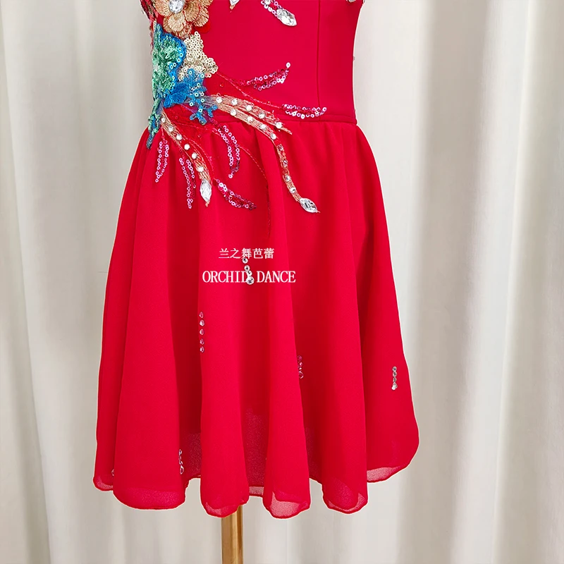 حار بيع الاطفال الفتيات الأطفال النساء الكبار أداء ارتداء الأحمر كيوبيد قميص طويل الباليه توتو ازياء