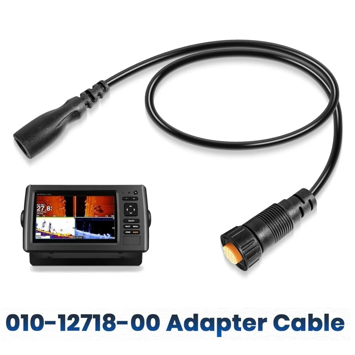 MX 010-12718-00 Adapter, 4-Pin Transducer to 12-Pin Sounder Adapter Cable Compatible with Garmin ECHOMAP Chrip, ECHOMAP Plus
