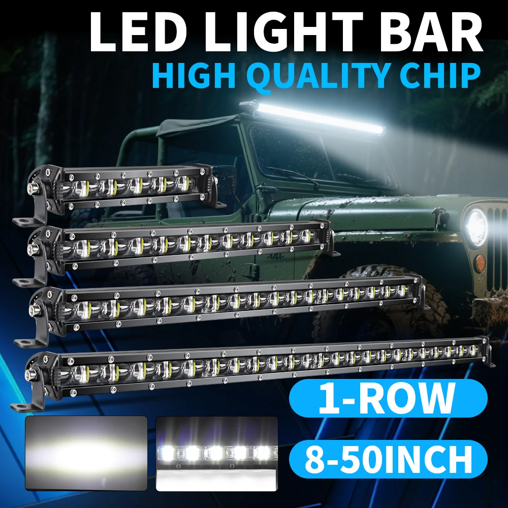 

CO LIGHT Новая тонкая светодиодная панель для бездорожья, 50 дюймов, однорядный, 80000LM, точечный луч, рабочая световая панель для квадроцикла, грузовика, автомобиля, внедорожника, трактора 12 В 24 В