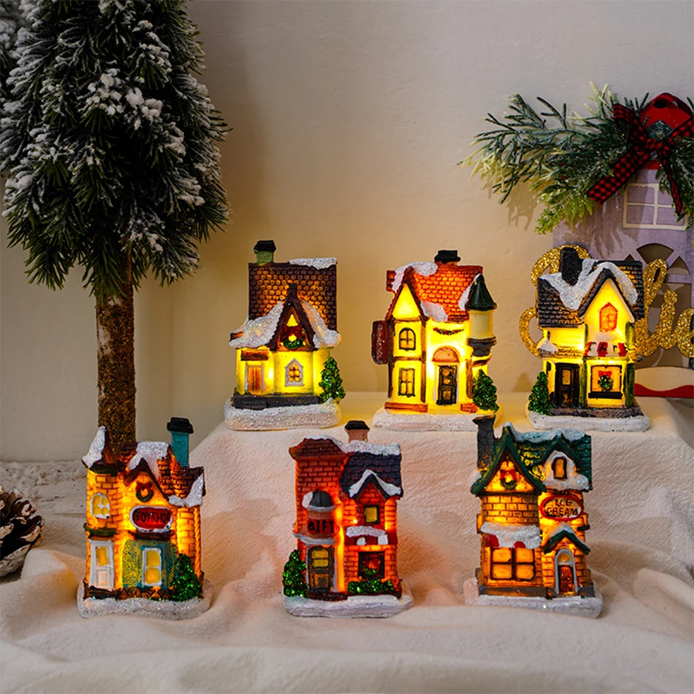 2024 Christmas Light House kerstdorp Christmas Village For Home Xmas Gifts Christmas Ornaments New Year 2023 Natale Navidad Noel