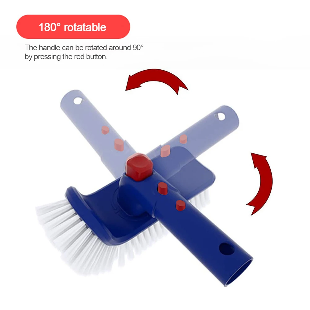 فرشاة حمام السباحة، فرشاة ركن السباحة ودرج ذات شعيرات دقيقة، فرشاة تنظيف حمام السباحة الدوارة بزاوية 180 درجة لحمام السباحة الداخلي وفوق الأرض #1
