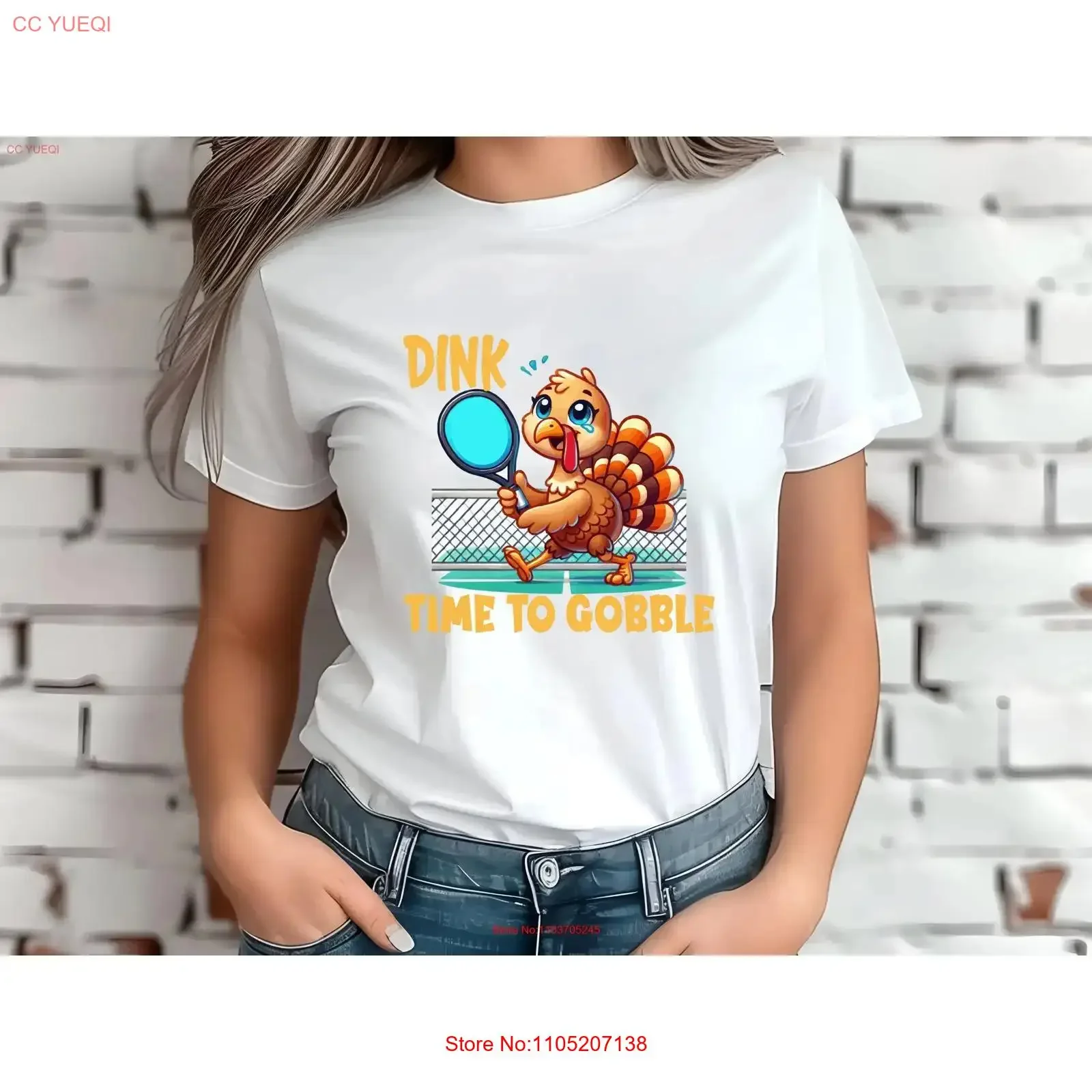 

Thanksgiving T Shirt for Pickleball Lover Turkey Sports Casual Wear Holiday vintage Washed Stylish Stretched Versatile Unisex