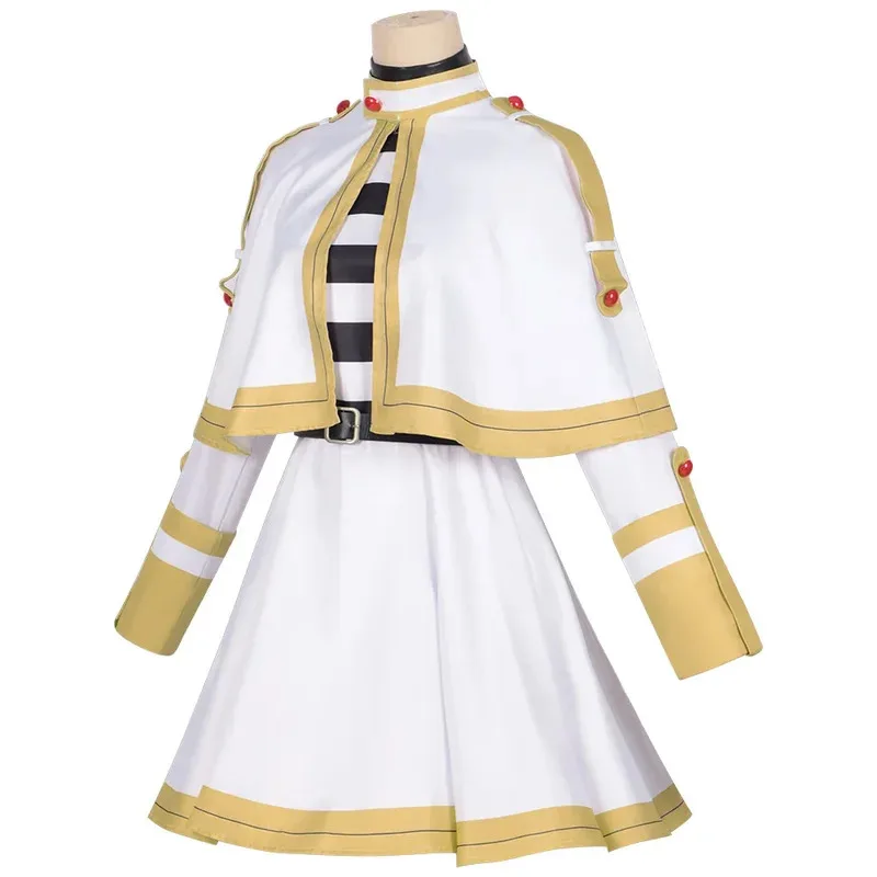 Anime Sousou No Frieren Cosplay Costume Women Retro Magician Dress With Cape Elf Ear Socks Halloween Carnival Performese Clothes