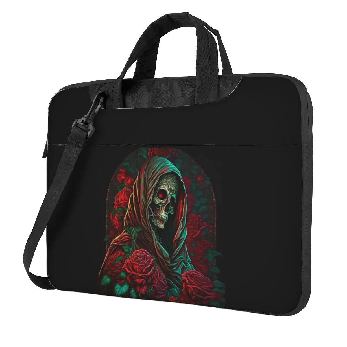 

Forest Roses Santa Muerte Crossbody Laptop Bag Case Computer Bag Resistant Protective Notebook Pouch for Macbook Pro Lenovo