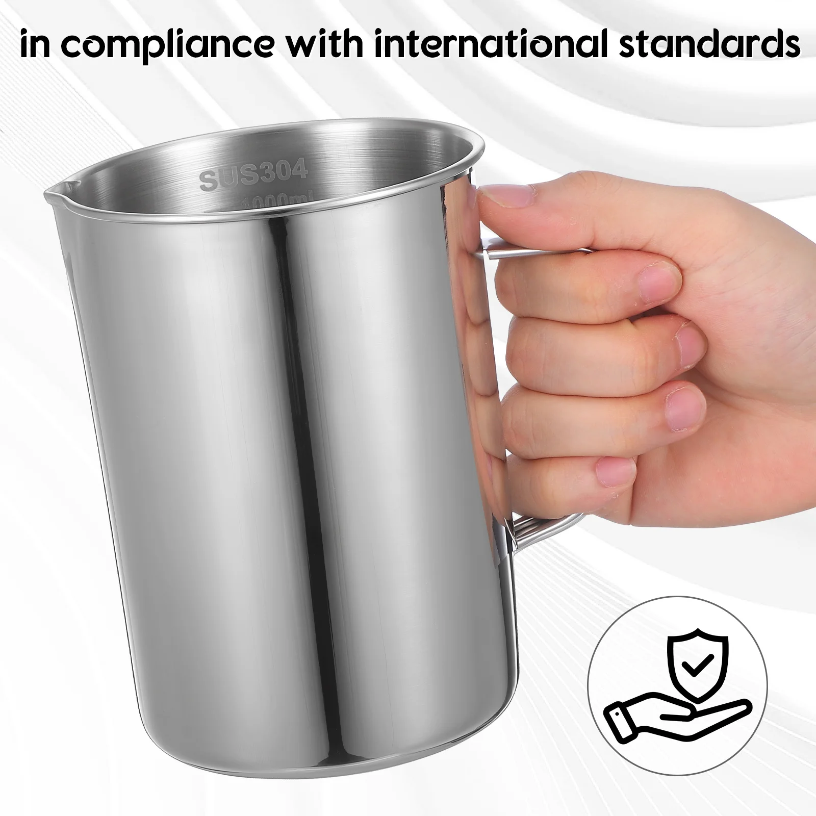 Labor-Edelstahl-Messbecher, 1000 ml, leichter, rostfreier Becher für wissenschaftliche Forschung, Chemie