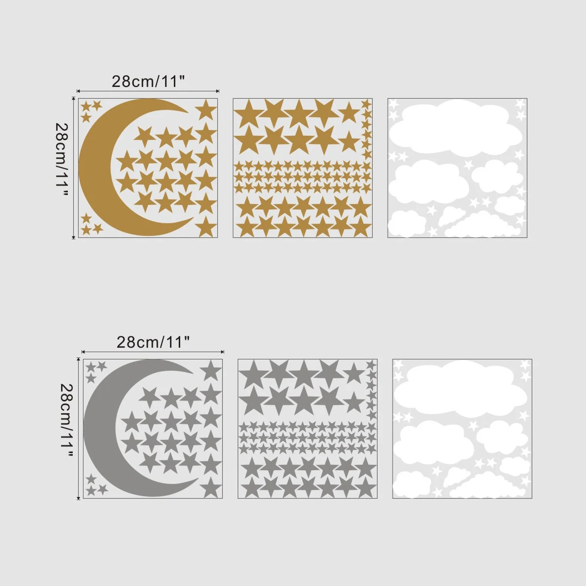 ملصقات حائط على شكل نجوم وقمر سحابة إبداعية ، غرفة أطفال ، ديكور وكالة أطفال ، ملصق جميل ، ذهبي وفضي