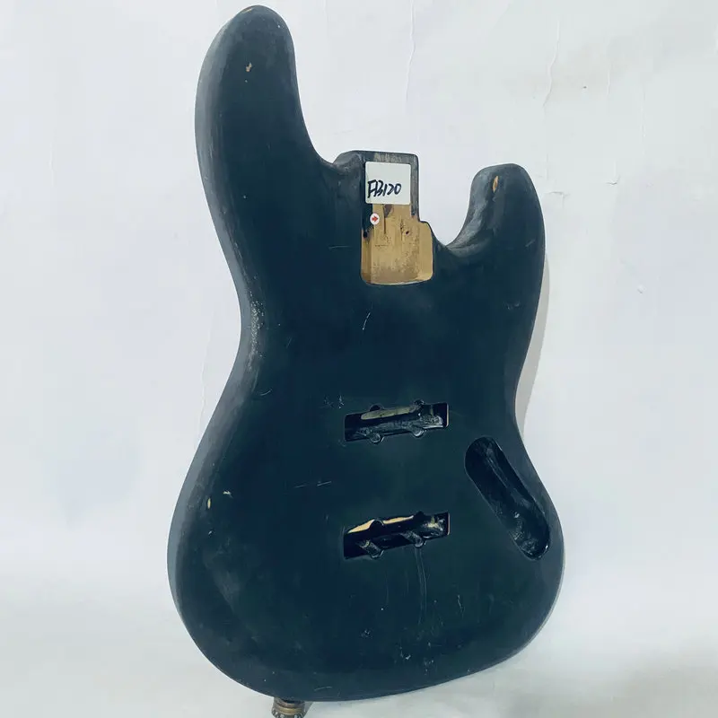 FB120  Black Color Jazz Bass Unfinished 4 or 5 String Electric Bass Body in Solid Wood with Paint anD Wood Damages for DIY