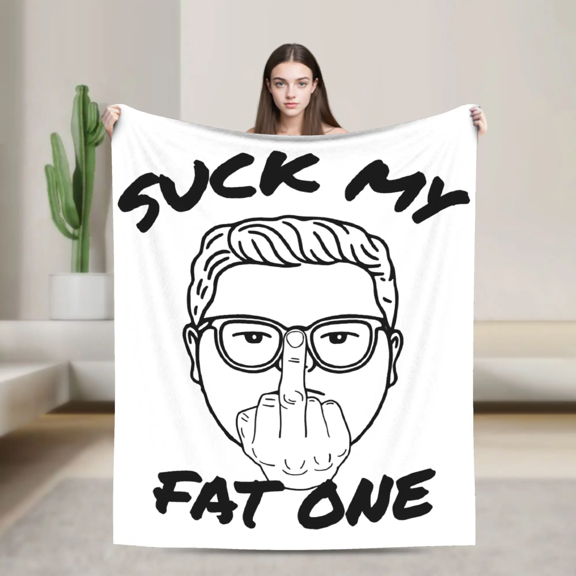 

Sck My Fat One- Delightful Derek Retro 80s Coral Fleece Plush Throw Blankets Blankets for Sofa Travel Super Soft Bedspread,