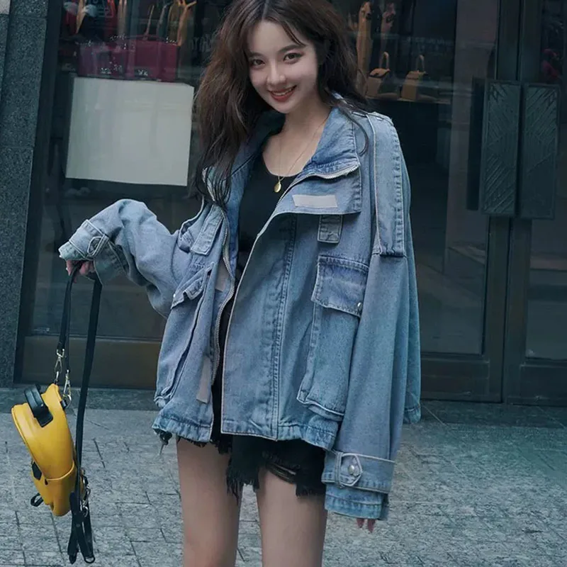 

Dark Blue Net Red This Year's Popular Denim Coat Women's Autumn and Winter 2023 New Versatile Loose Korean Small Fragrant Short