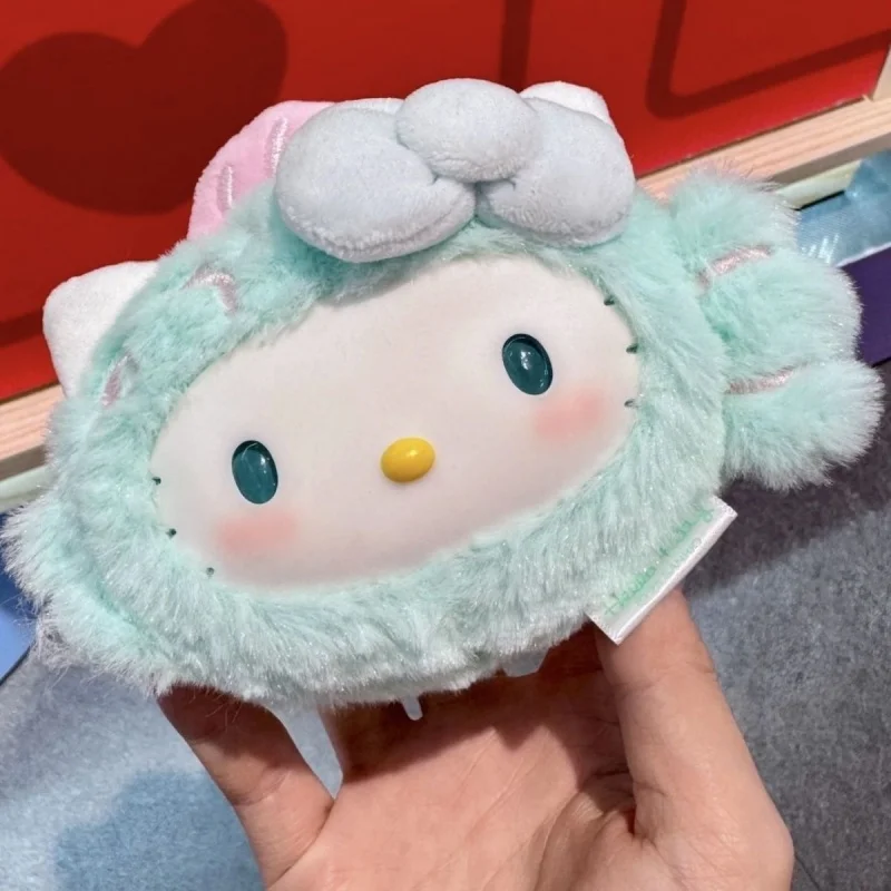 Sanrio Hello Kitty Dopamina Colore Fiocco Vinile Koi Gatto Morbido Peluche Portachiavi Studente Zainetto Ornamento Decorazione Appesa Regalo