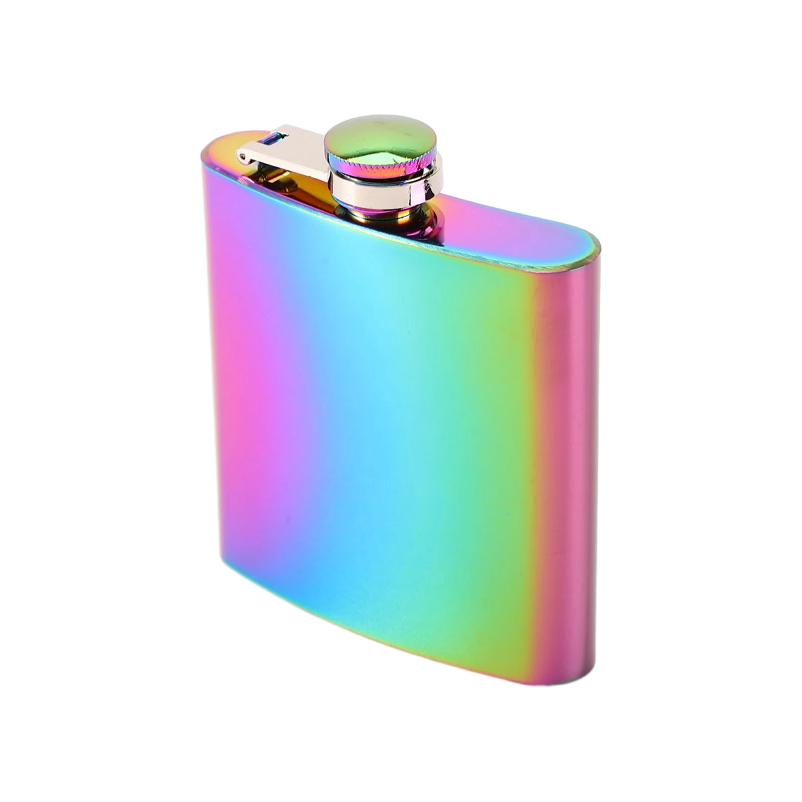 For Liquor Hunting Hip Flask Travel Screw On Cap Stainless Steel Leak Proof Gift Pocket Portable 6 7 8oz Rainbow Colored Hiking