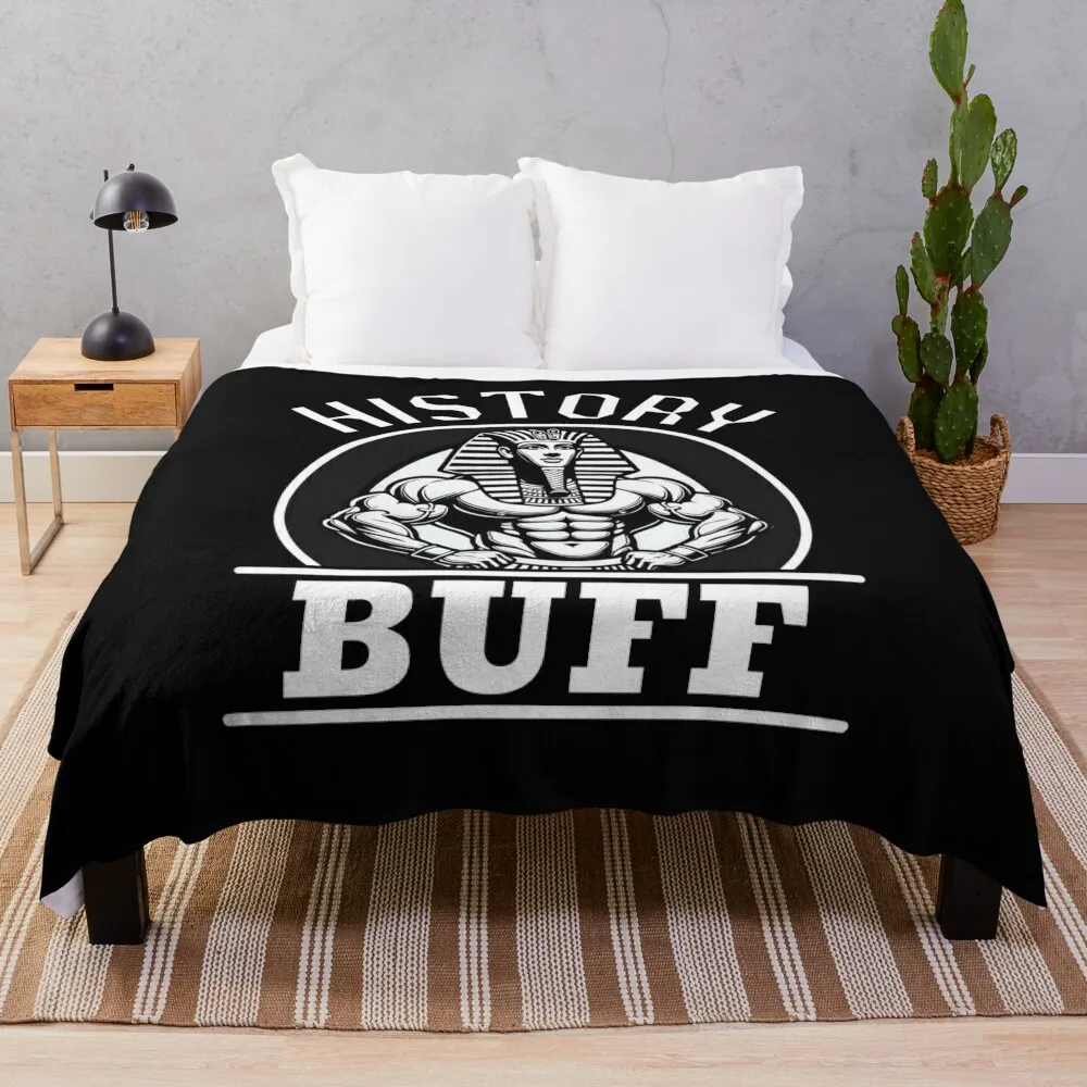 History Buff - Giza Gains - Funny History Throw Blanket Comforter Shaggy heavy to sleep Blankets