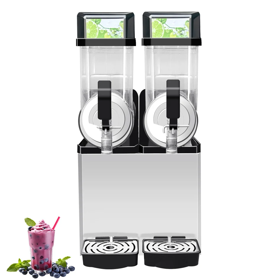 Smoothie Machine 2 Tanks 15L Slushy Maker Slushie Ice Making Machine Frozen Drink Slush Machine For Commercial Food