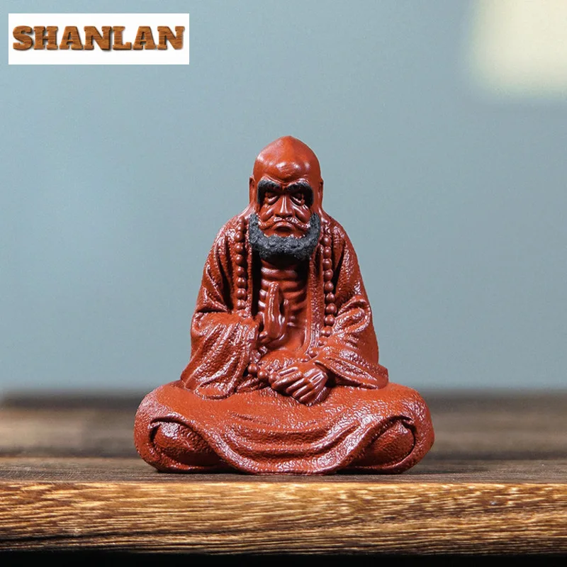 

Yixing Purple Clay Bodhidharma Tea Pet Retro Tea Spirit Tea Figurine Play Toys Tea Statue Ornaments Accessories Craftsmanship