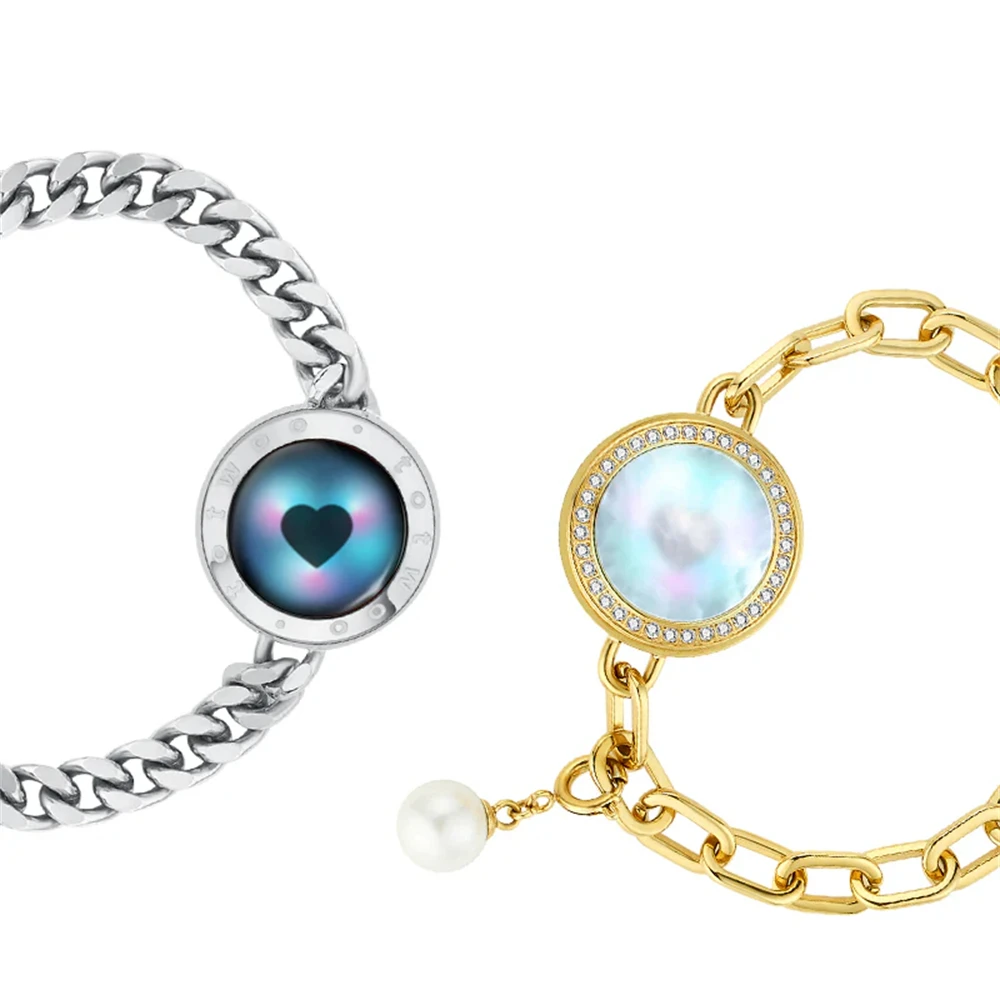 

TOTWOO Long Distance Bracelets for Couples, Vibration & Light Up Bracelet Gifts Soulmate 2.0 Touch Bracelets Set