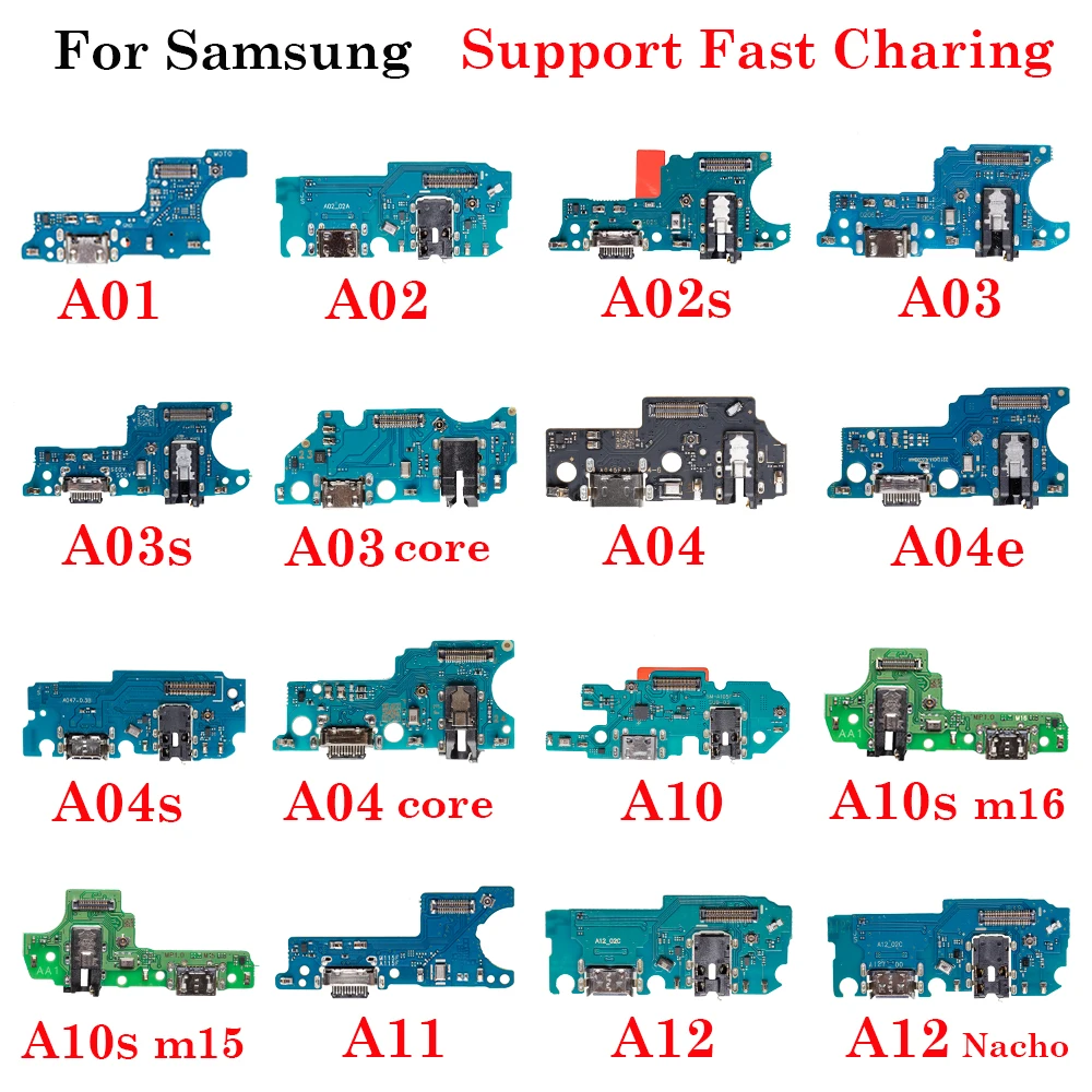 USB Charging Port Charger Dock Connector Board Flex For Samsung A01 A02 A02s A03 A03s A04 Core A04S A04E A10 A10S A11 A12 Nacho