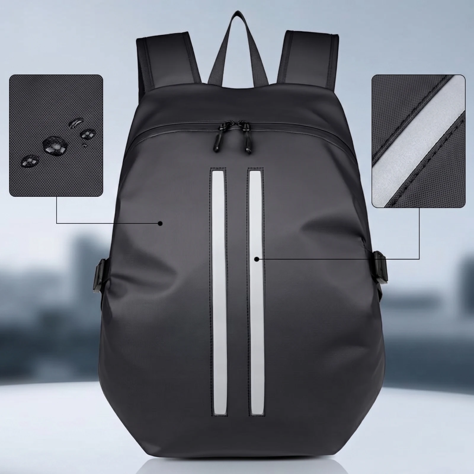 Motorcycle Backpack with Helmet Holder Water-Repellent Motorcycle Riding Pack Storage Bag Padded Multi-Functional for Commuters