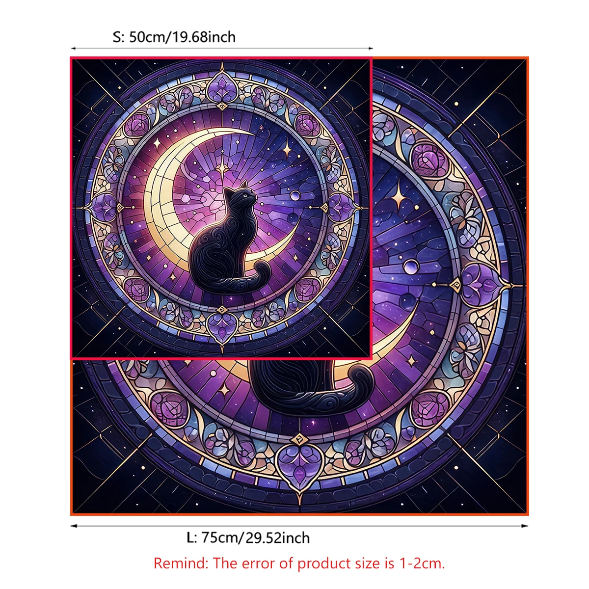 Mystical Tarot Card Tablecloth Witchcraft Cat Altar Cloth Moon Pentagram Table Cloth For Tarot Divination Mat Witch Home Decor