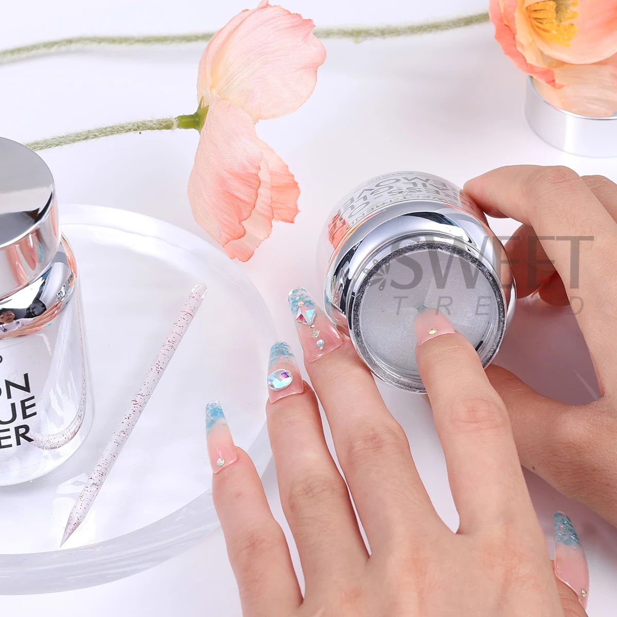 80ml 프레스온 네일 스펀지 리무버 솔루션, 빠른 젤 폴리쉬 네일 디본더, 부드럽고 쉬운 인조 네일 팁 제거 도구, 매니큐어 데코