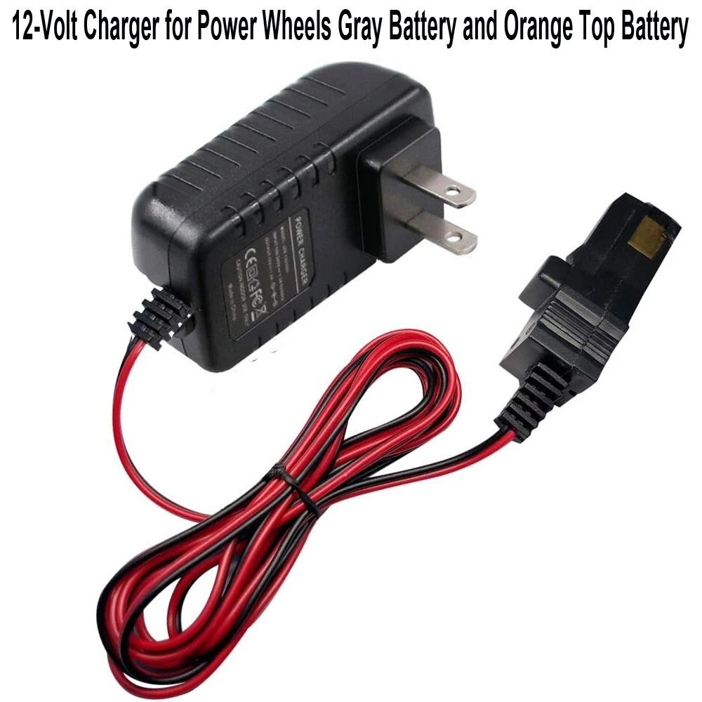 

12 Volt Battery Charger for Power Wheels 12V Ride-on Toys, for Fisher-Price Using The Orange Top Battery or The Gray Battery