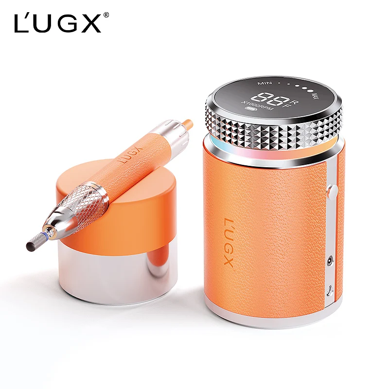 LUGX Wholesale Portable Rechargeable Wireless Electronics Nail Drill Brushless Motor 35000 RPM High Speed Manicure Machine