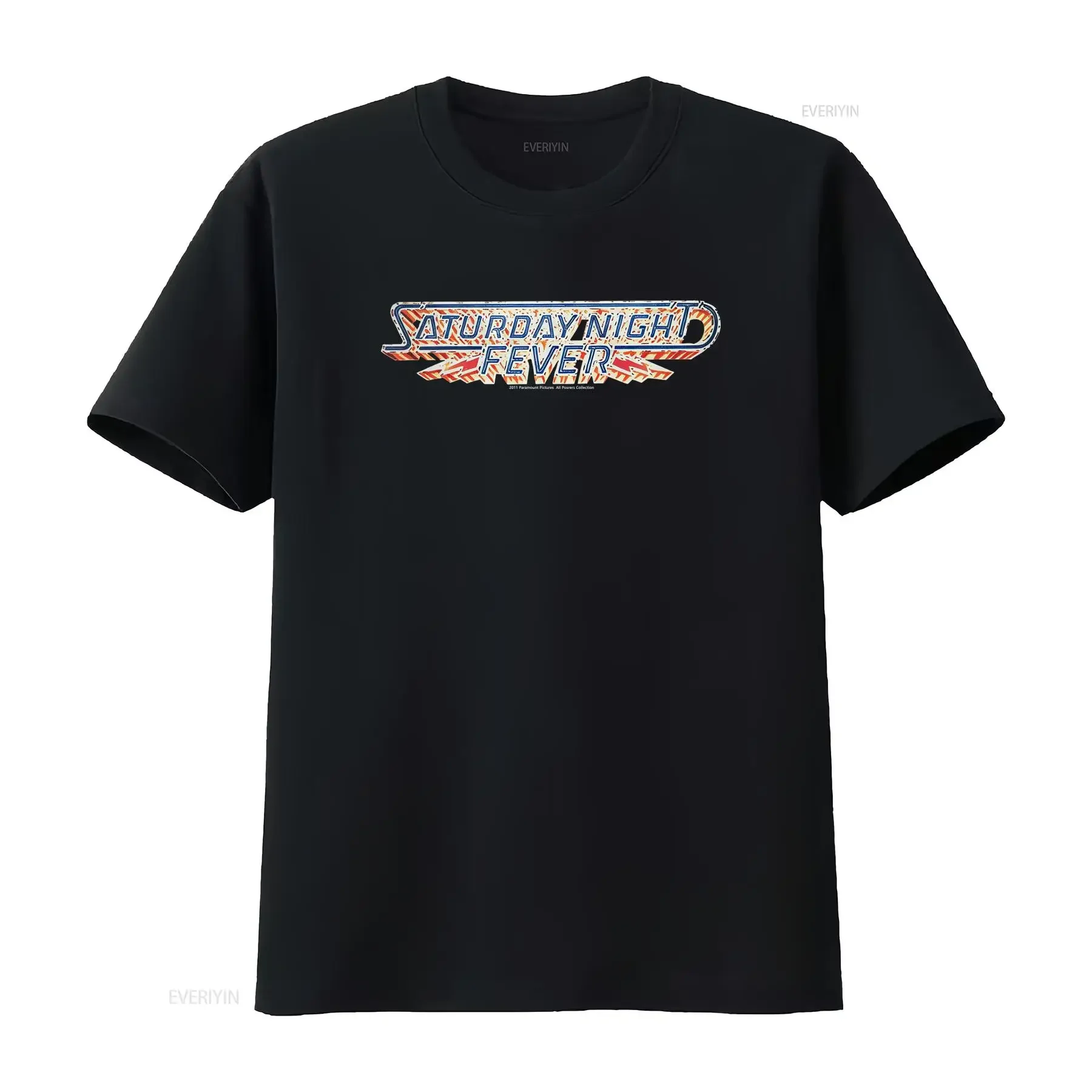 Camiseta con logo de Saturday Night Fever inspirada en la película de baile de los años 70, camiseta para hombre con licencia Tony Black, ropa de diseñador vintage lavada para hombre
