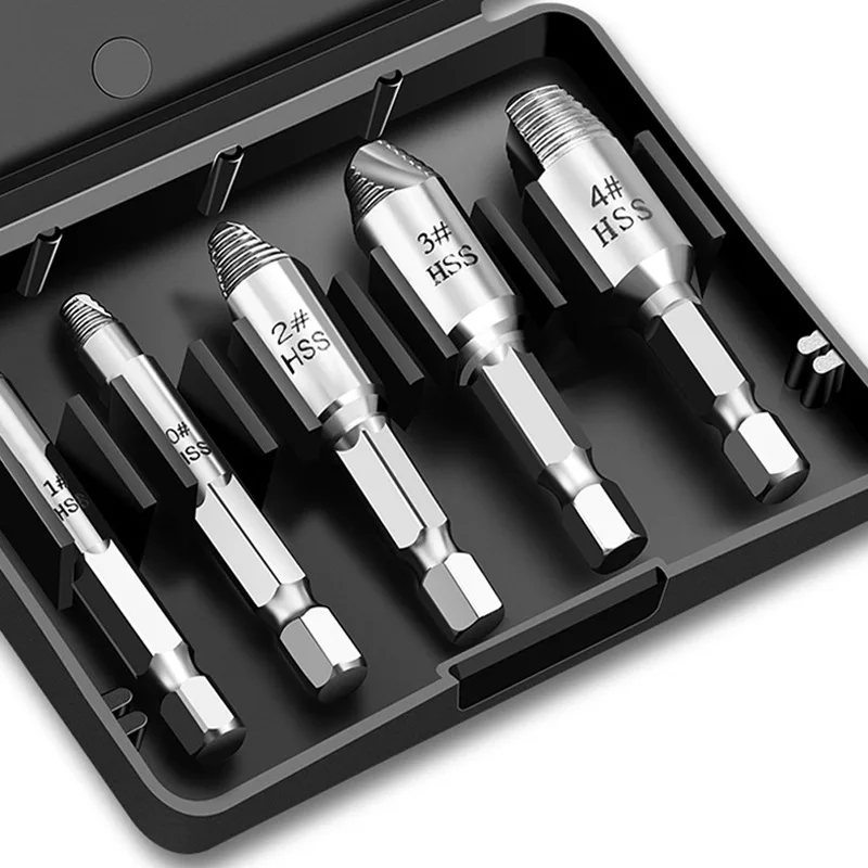 

5 шт., высокоскоростная сталь, набор сверл для извлечения поврежденных винтов, инструмент для извлечения сломанных винтов