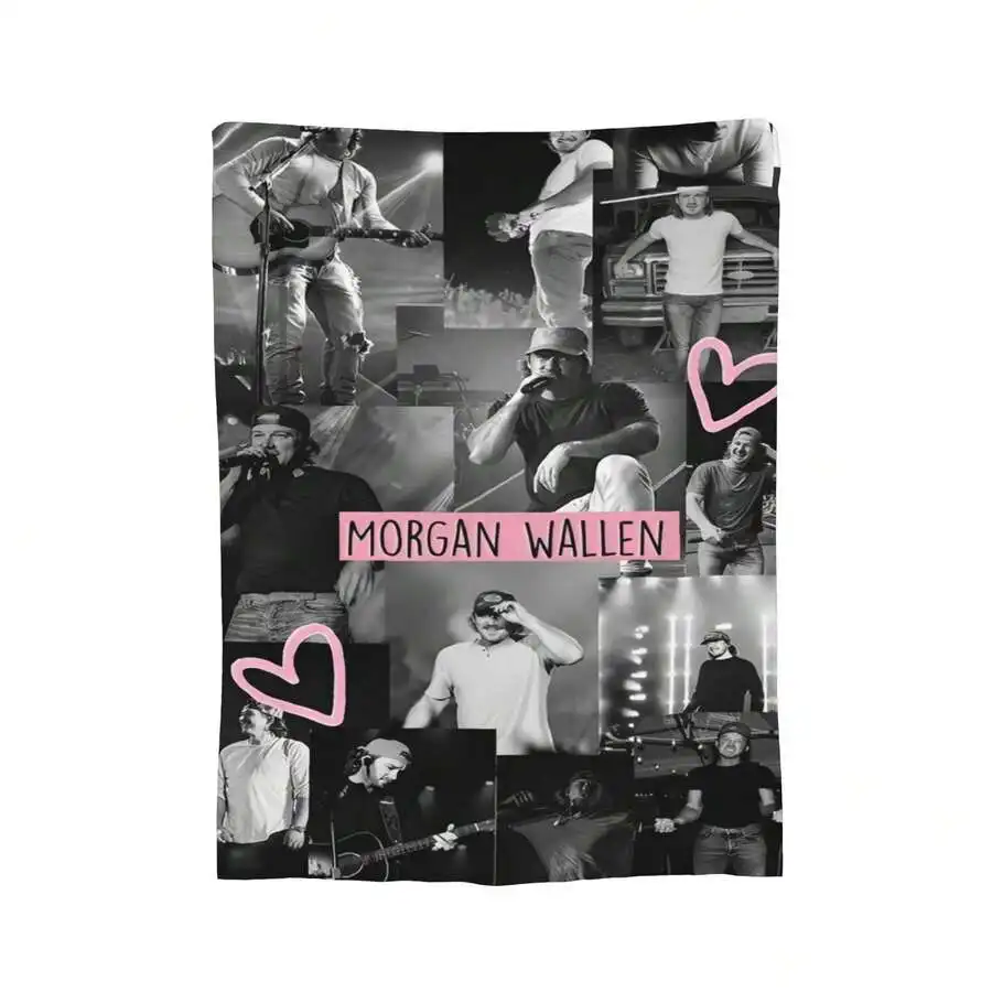 Customize Morgan Themed Blanket, Wallen Country Singer Home Decor Fleece Blanket, Great Gift For Fans & Friends