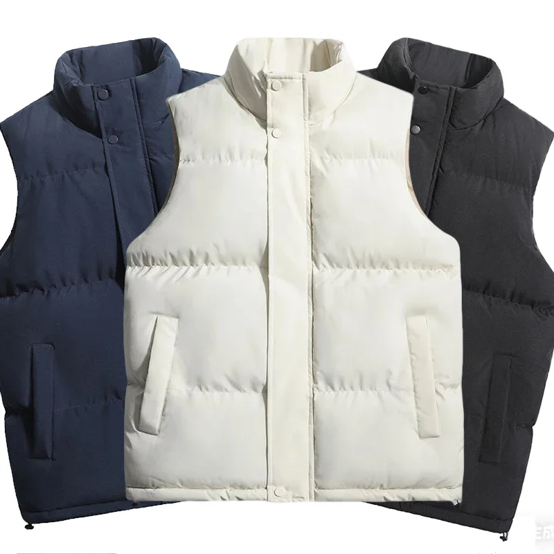

Мужской и женский жилет без рукавов, зимняя парка-пуховик с воротником-стойкой, верхняя одежда, повседневные спортивные куртки для бега, теплые жилеты для фитнеса