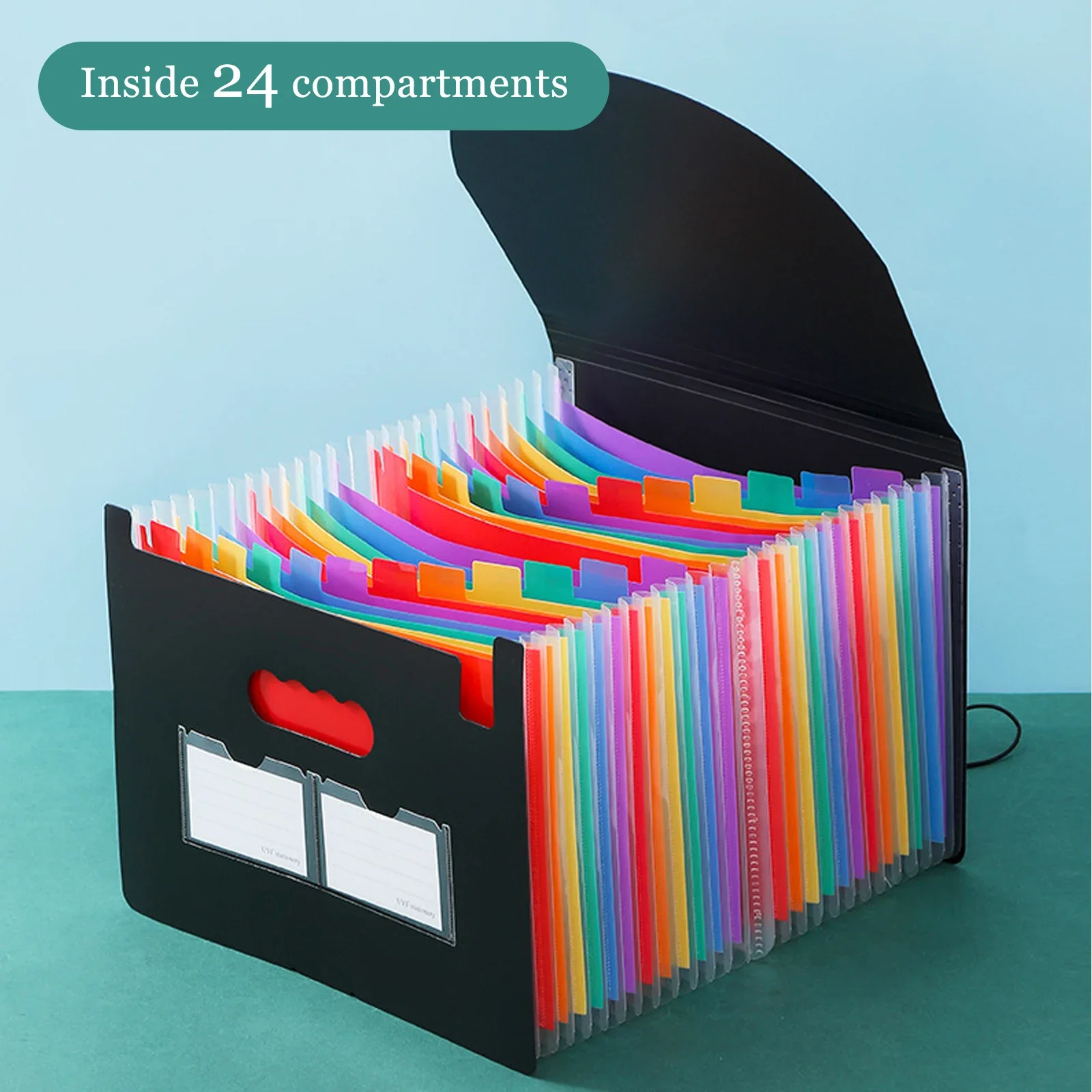 

13/24 Pocket Expanding File Folder Portable Multicolored Paper/Bill/Receipt Bags