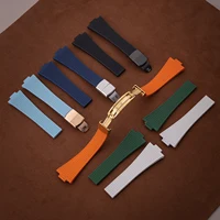 Correa de goma CTS para relojes TISSOT PRX Powermatic 35mm 40mm 11mm 12mm hebilla de resorte de liberación rápida correas de reloj FKM negro marino