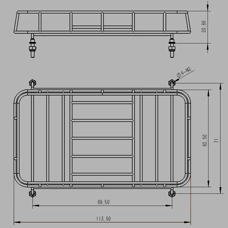 LESU Metal Cabin Roof Rack for TAMIYA Scania 1/14 RC Tractor Truck Model Remote Control Vehicles Toys