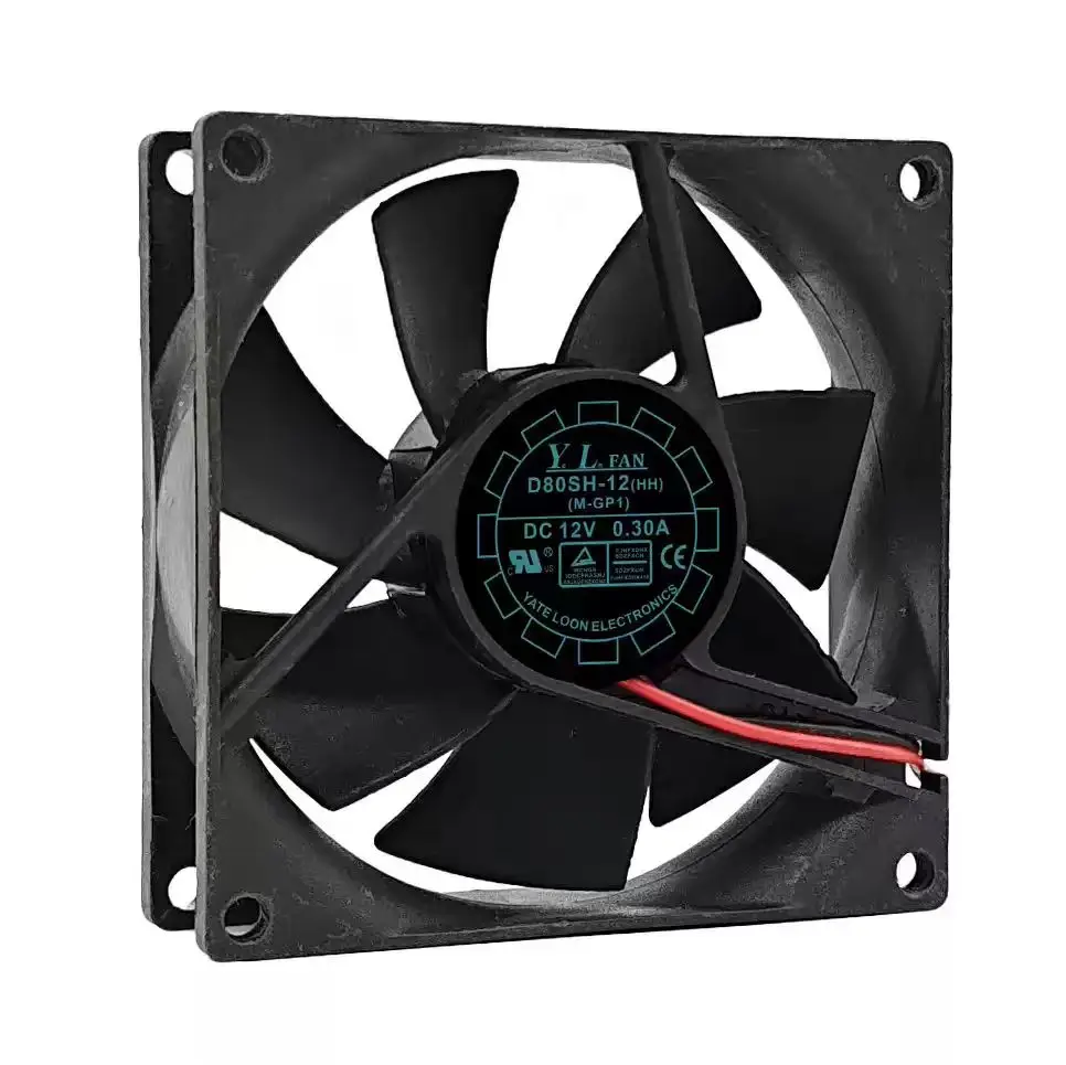 80mm Fan 12V 0.30A D80SH-12 8025 High Speed 2 Pin PC Desktop Case Power Supply Industrial Ventilation Cooling Cooler