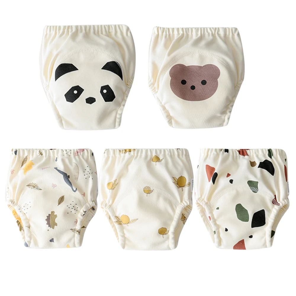 5pcs Potty Training Pants with Cute Prints, Fun Designs, Encourage Training, Reusable and Eco-Friendly, Cotton Underwear, 2T-3T
