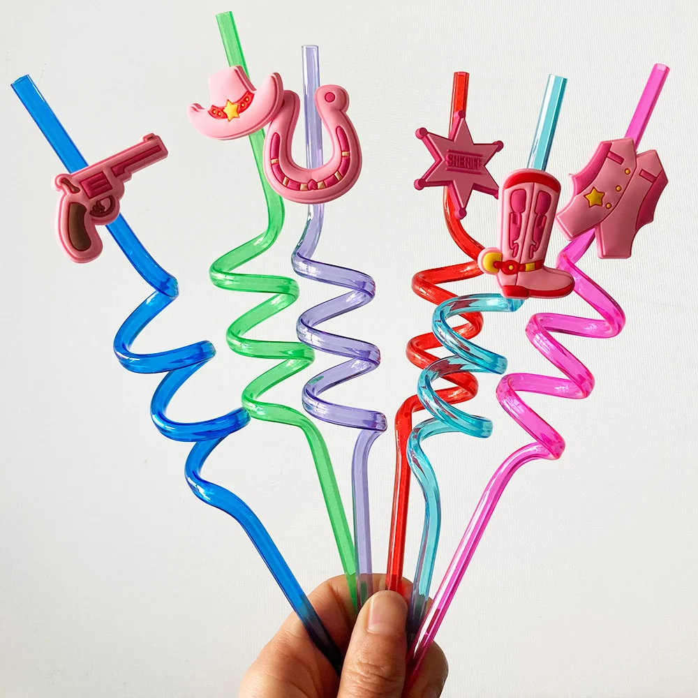 

24 Pcs Cowgirl Party Supplies Cowgirl Straws Cowgirl Crazy Plastic Straws Cowgirl Birthday Baby Shower Rodeo Western Party Decor