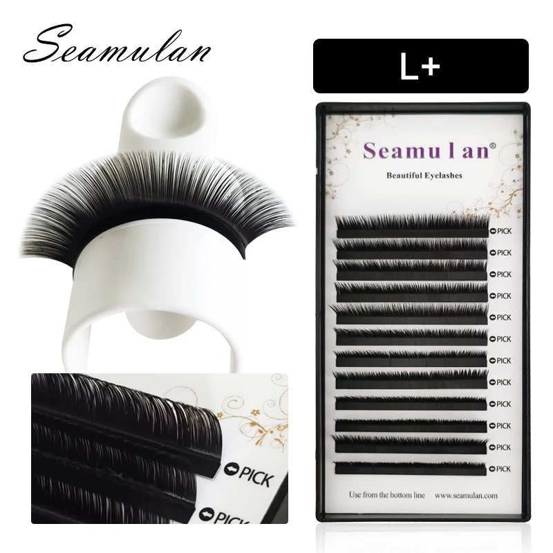 SEAMULAN L L+ LC LU M Curl Individual Eyelashes 8-13mm MIX Natural Silk Mink Matte Extension False Lashes Faux Cils Maquillage