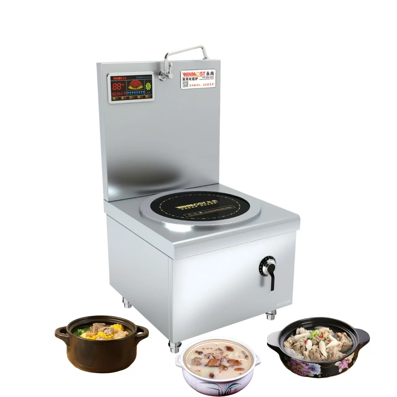 

12KW 380V Commercial Standing Induction Soup Pot for Restaurant Buffet Steamboat Pho and Hot Pot