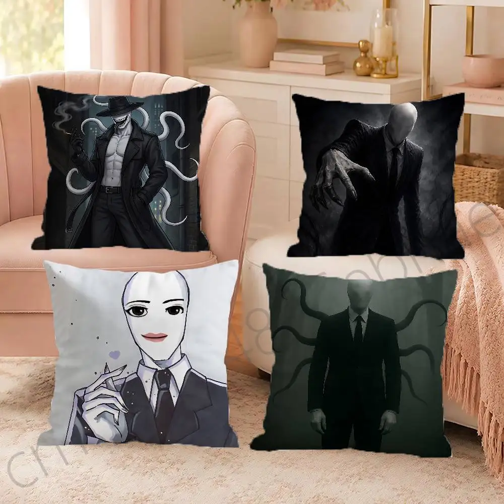 FOR Slenderman Throw Pillow Cover 2D Double-Sided Print Soft Cushion Case for Home Sofa Bedroom Car