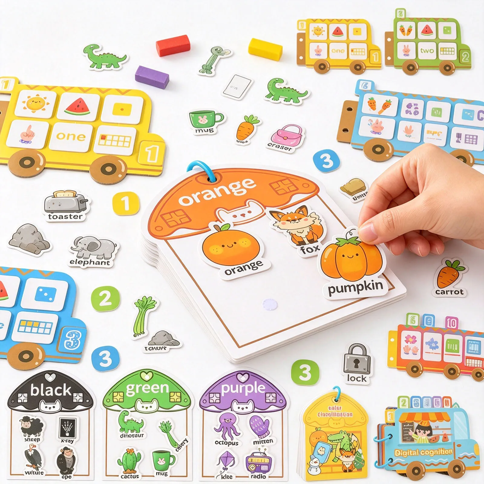 Montessori Busy Book Baby Toy Quiet Book Preschool Early Learning Education Sensory Cognitive Puzzle Children Sticker Paste Book