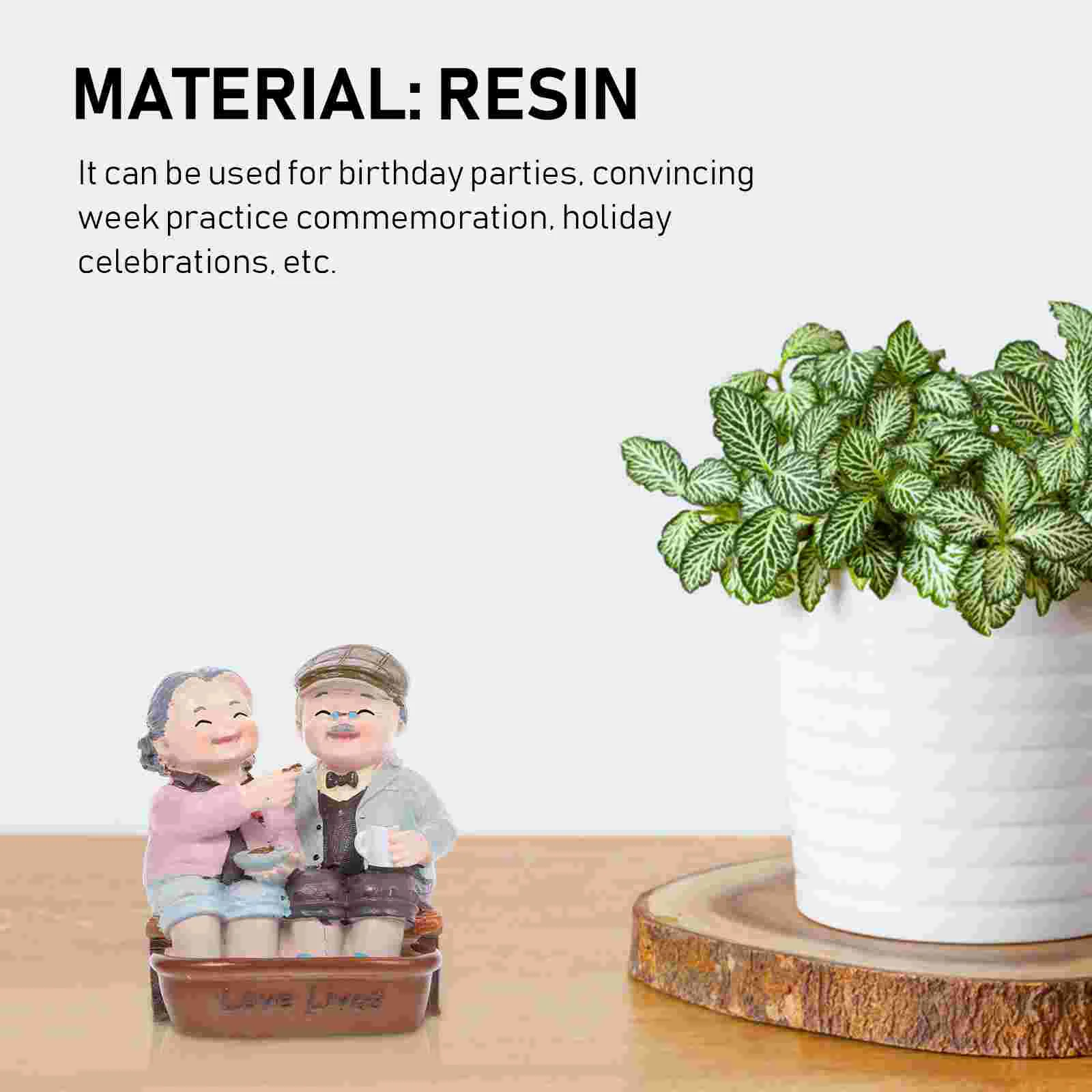 Toy Elderly Ornaments Mom Gifts Anniversary for Grandparents Resin Adorable Figurine Model