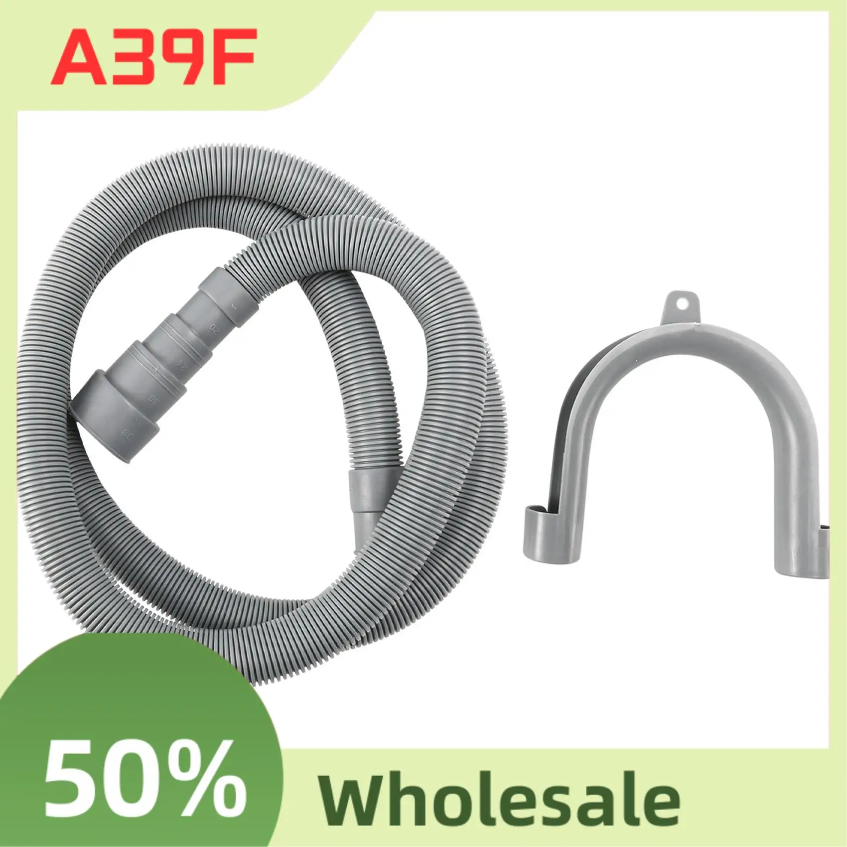 A39F Tubo di lavaggio prolunga per tubo di scarico per lavastoviglie, 1,5 m, 5 piedi, 59 pollici, con set di staffe