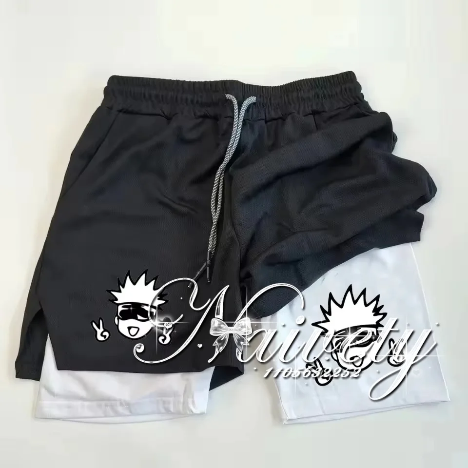 Jujutsu Kaisen Gojo Satoru Print Shorts Men Women 2026 Summer Breathable Quick Dry Streetwear Loose Casual Sports Gym Shorts
