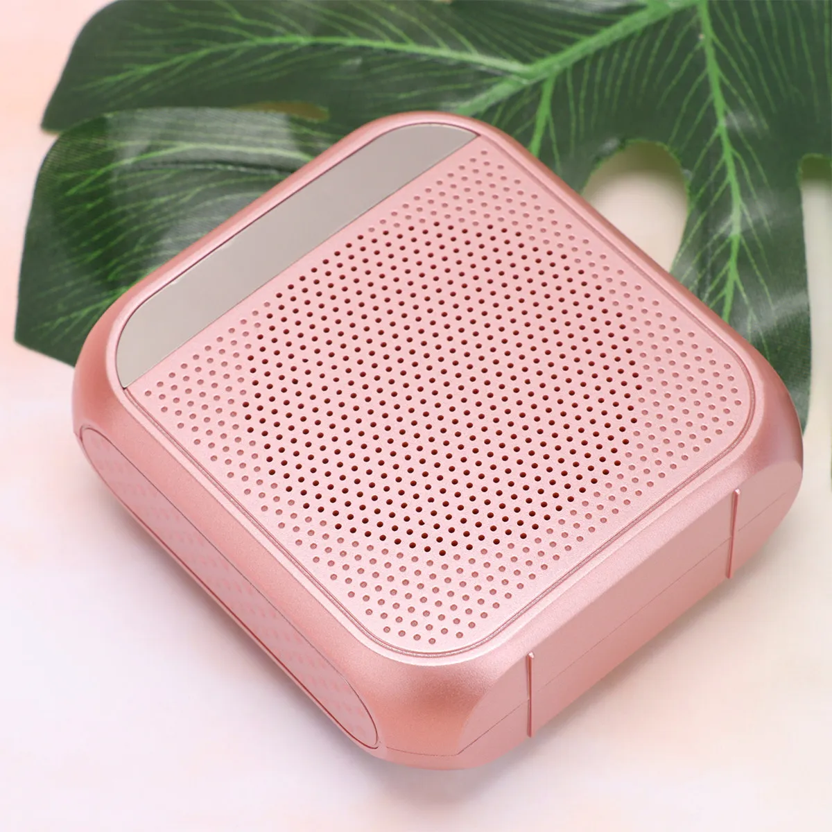 1Pcs Wireless Voice Amplifier Earphone Portable Multifunctional Sound Loud Speaker for Teaching Speech Meeting Rose Gold