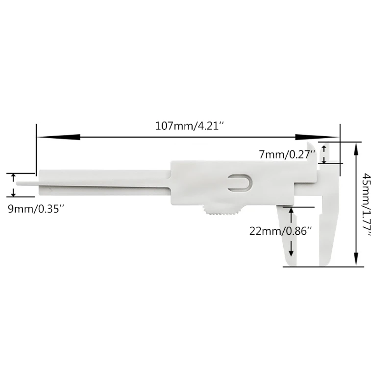 Nhựa Caliper 4 3inch Vernier Caliper Mini Trượt Caliper Mặt Số Thước Đôi Quy Mô Trượt Đồng Hồ Đo Dụng Cụ Đo